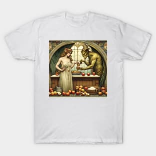 Eve and the Devil Making Apple Pie T-Shirt